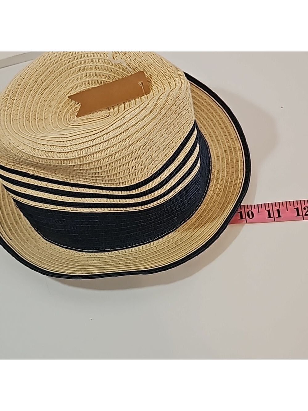 Summer Fedora Hat 100% paper straw Unisex black detail British Style Handmade - Picture 17 of 17